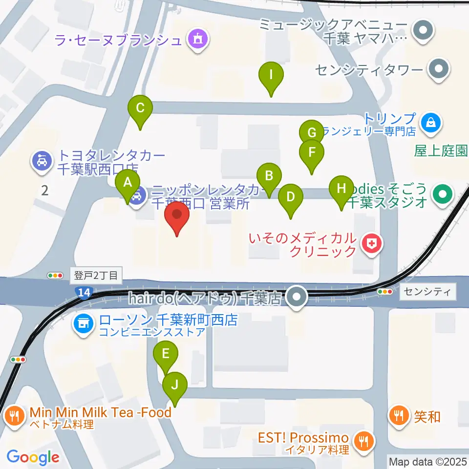 千葉センター ヤマハミュージック周辺の駐車場・コインパーキング一覧地図