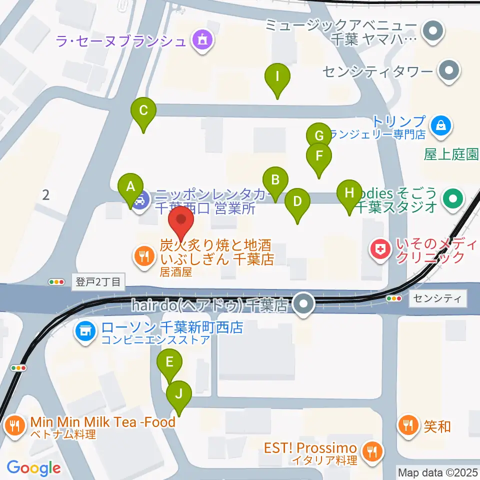 千葉センター ヤマハミュージック周辺の駐車場・コインパーキング一覧地図