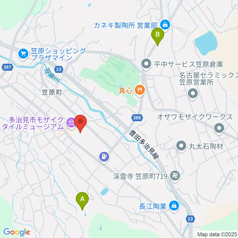 多治見市笹原交流センター周辺の駐車場・コインパーキング一覧地図