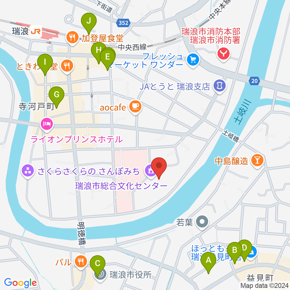 瑞浪市総合文化センター周辺の駐車場・コインパーキング一覧地図