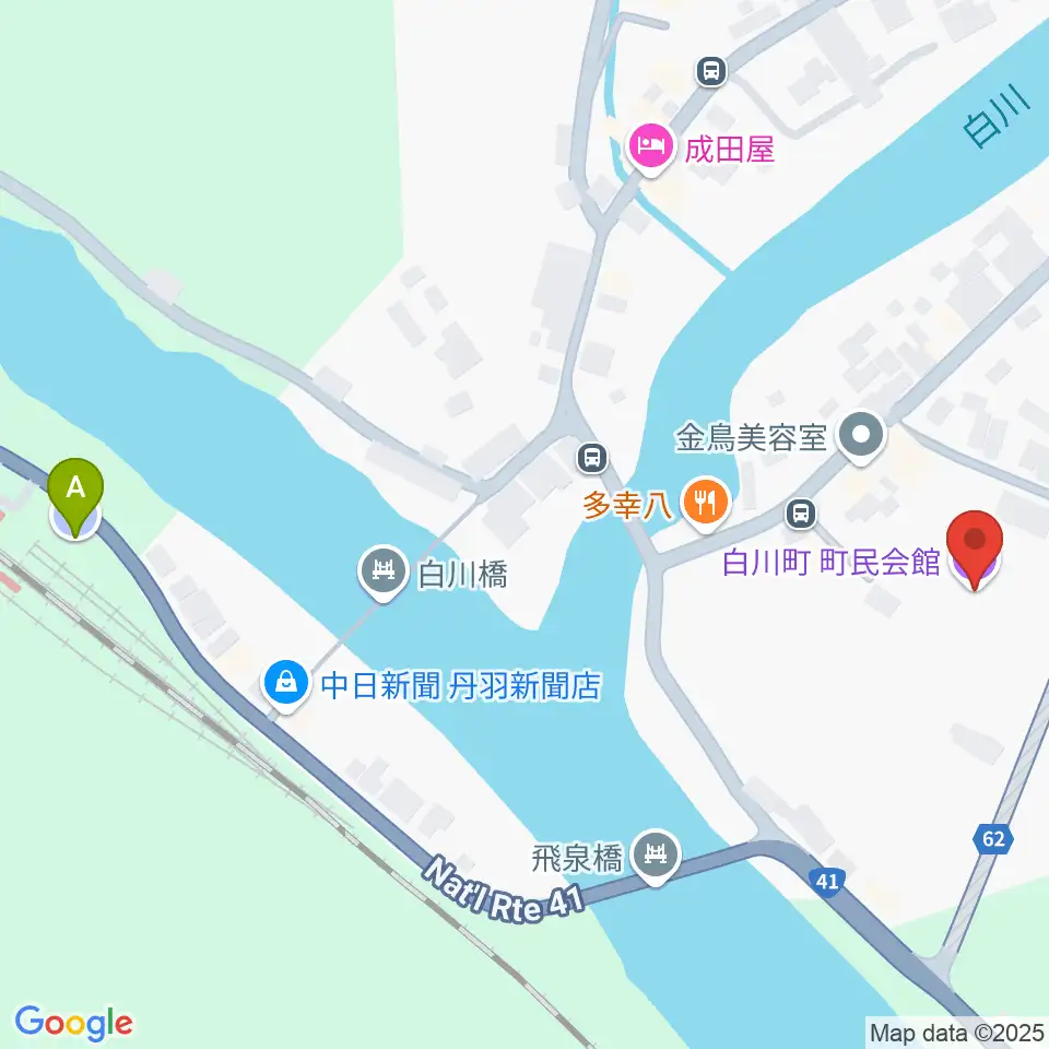 白川町町民会館グロリアホール周辺の駐車場・コインパーキング一覧地図