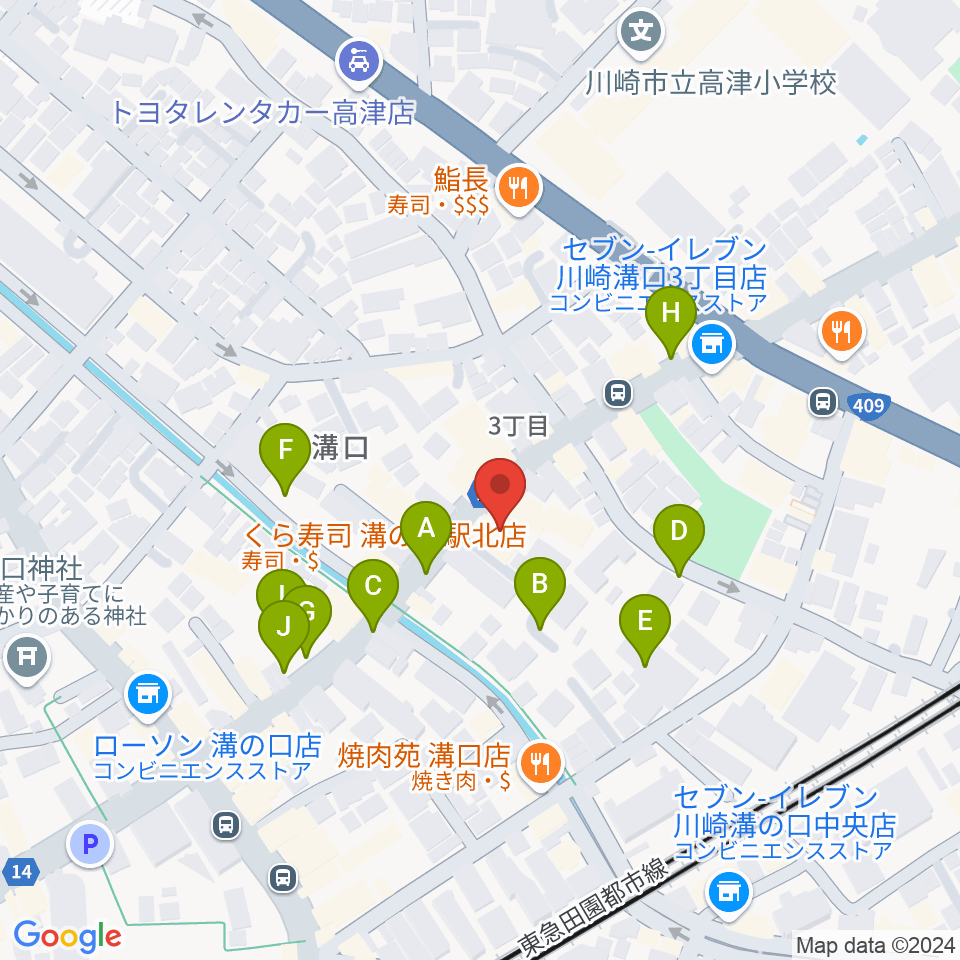 糀ホール周辺の駐車場・コインパーキング一覧地図