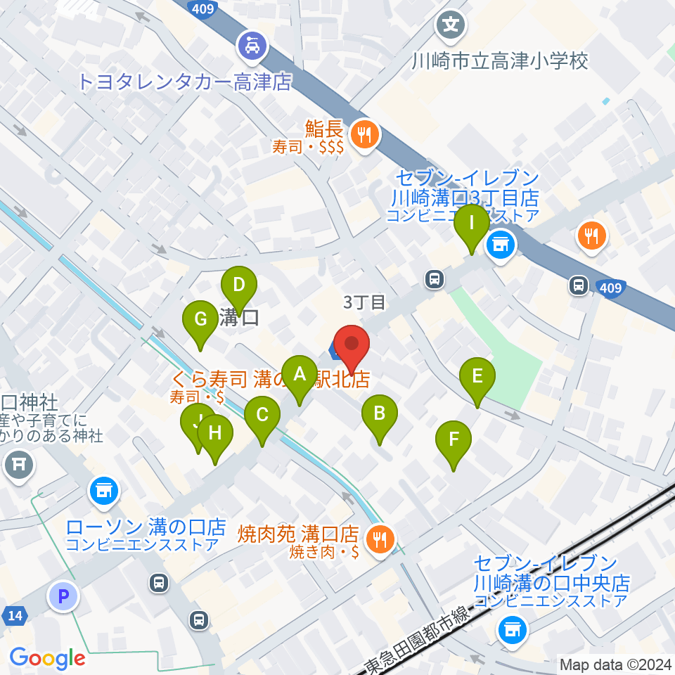 糀ホール周辺の駐車場・コインパーキング一覧地図