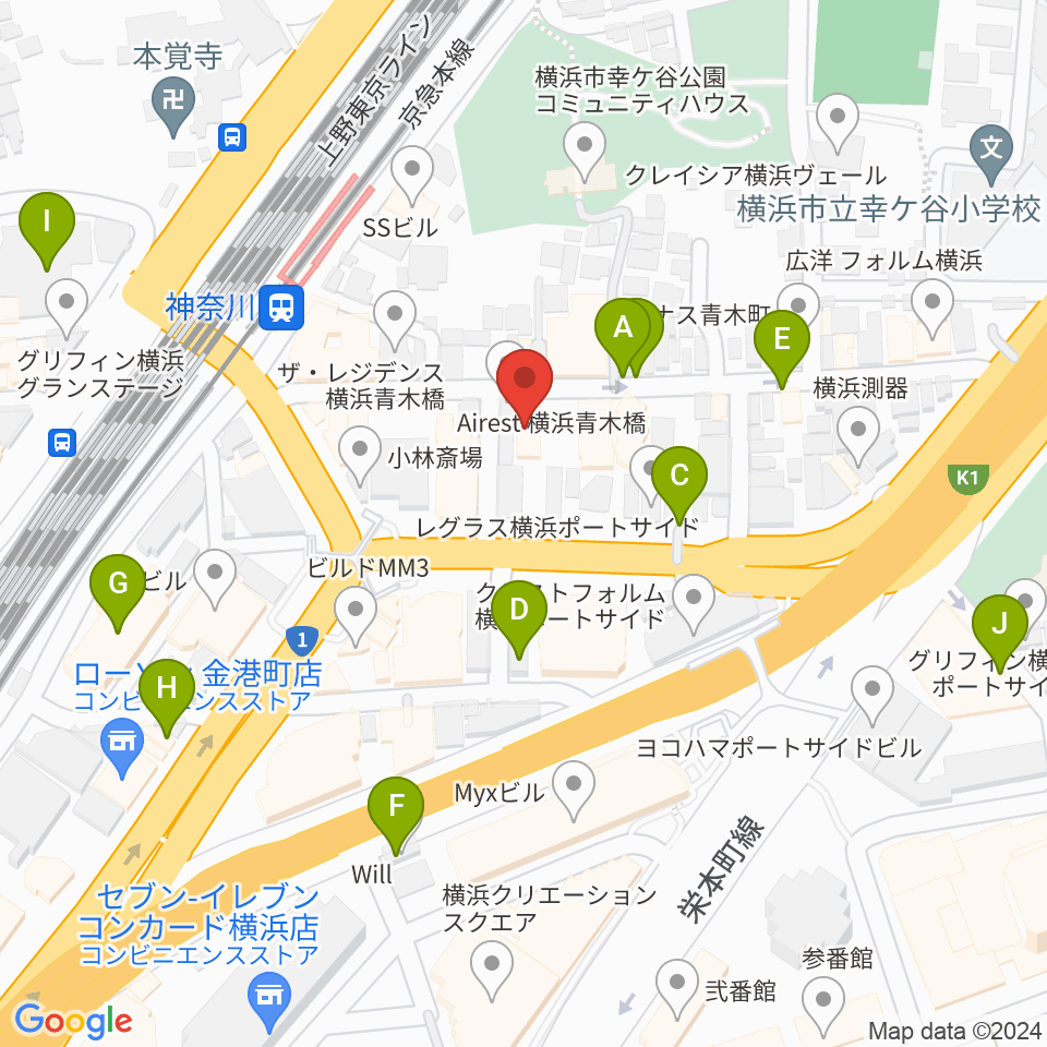 ラフィネ横浜ピアノスタジオ周辺の駐車場・コインパーキング一覧地図