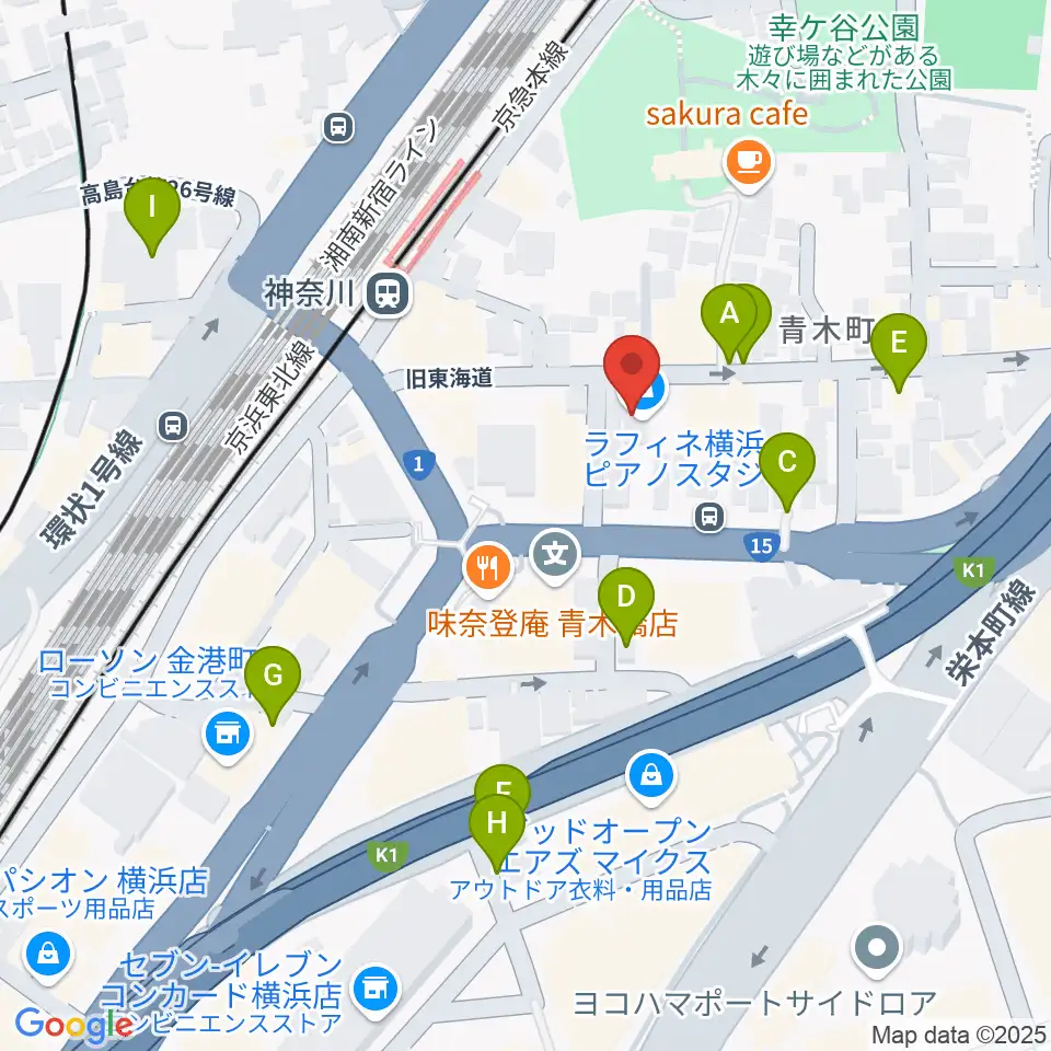 ラフィネ横浜ピアノスタジオ周辺の駐車場・コインパーキング一覧地図
