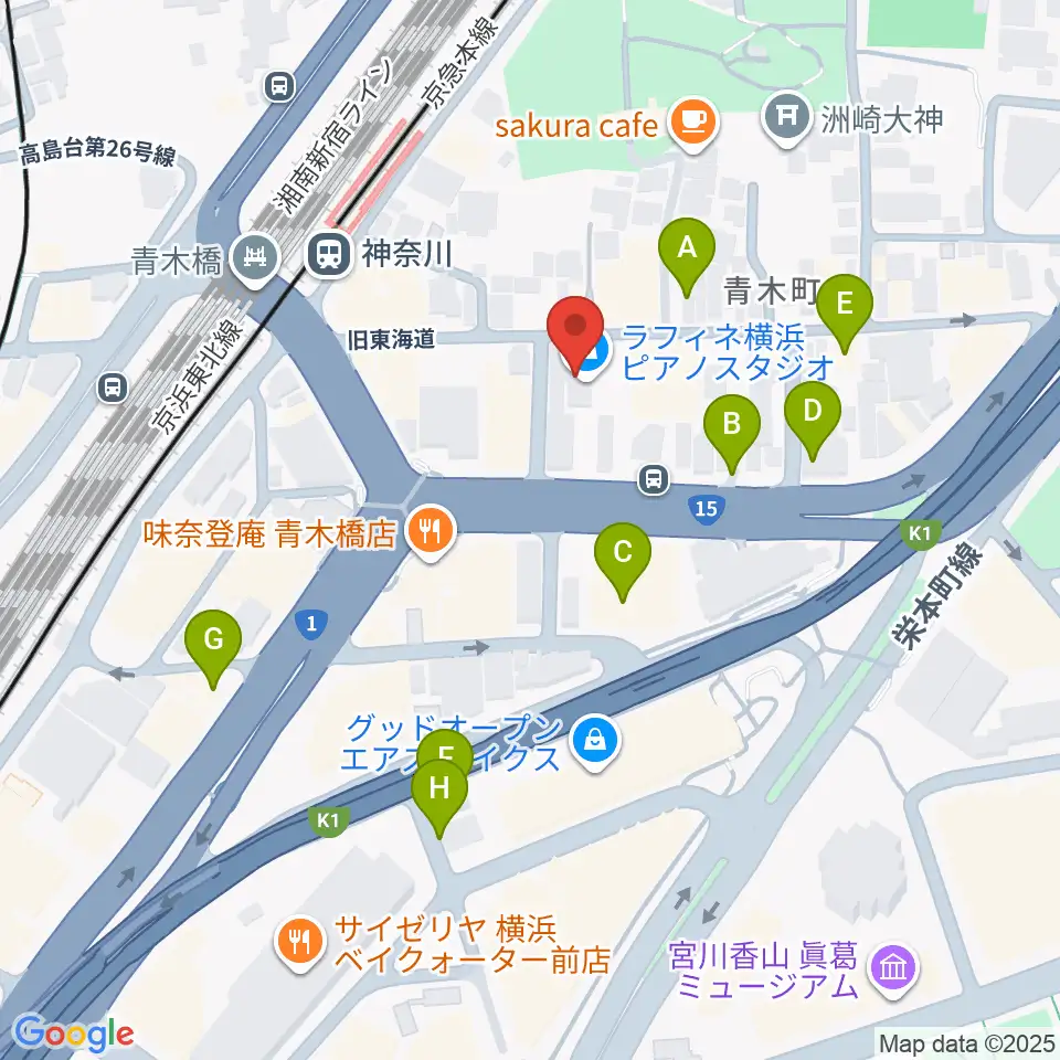ラフィネ横浜ピアノスタジオ周辺の駐車場・コインパーキング一覧地図