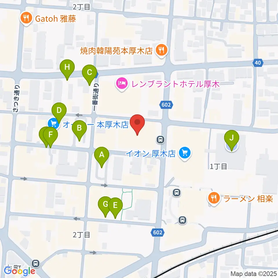 あつぎ市民交流プラザ周辺の駐車場・コインパーキング一覧地図
