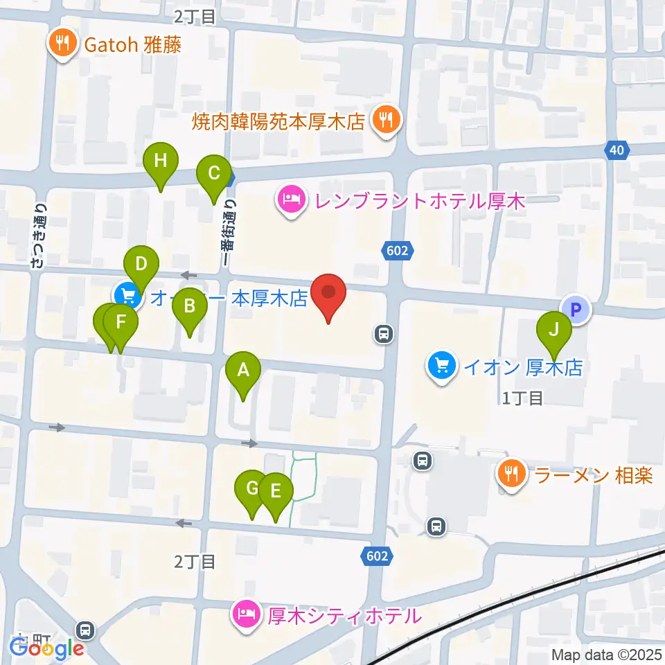あつぎ市民交流プラザ周辺の駐車場・コインパーキング一覧地図