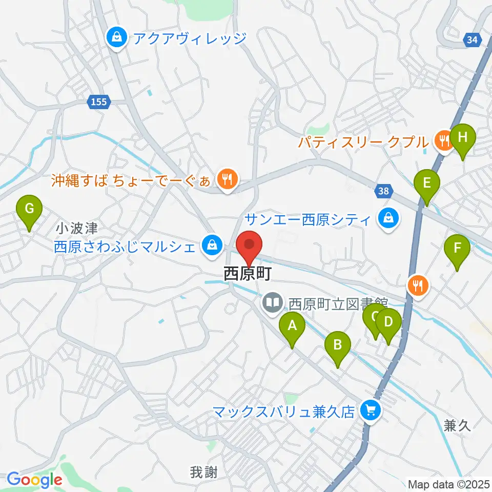 西原町町民交流センターさわふじ未来ホール周辺の駐車場・コインパーキング一覧地図
