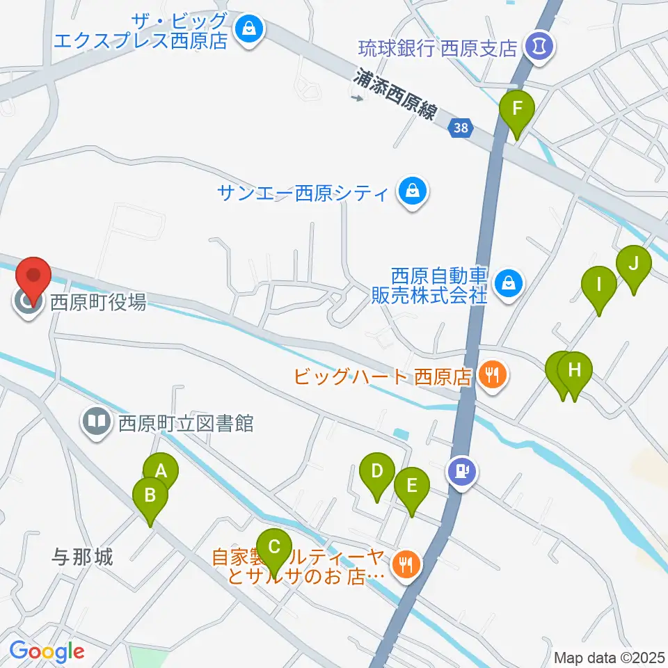 西原町町民交流センターさわふじ未来ホール周辺の駐車場・コインパーキング一覧地図