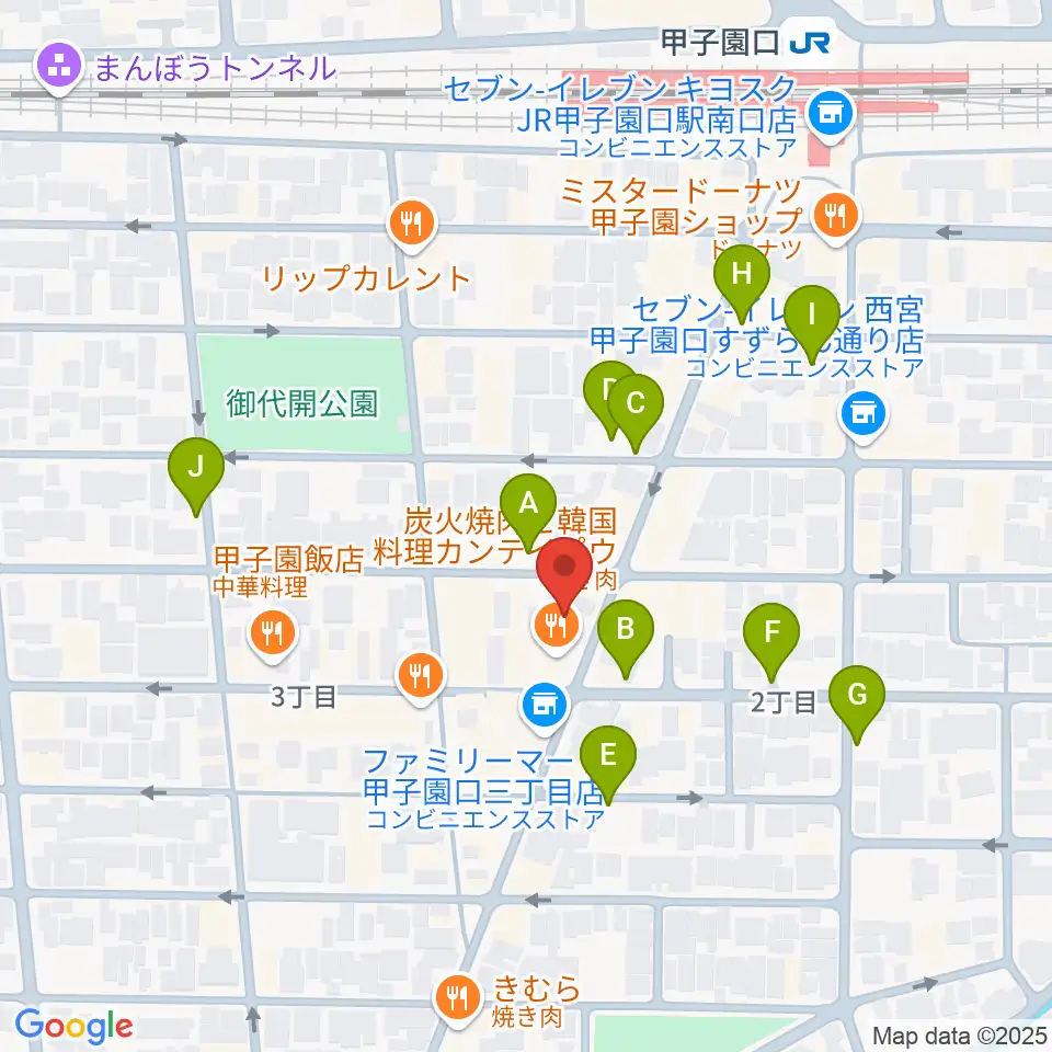甲子園口アンクルジャム周辺の駐車場・コインパーキング一覧地図