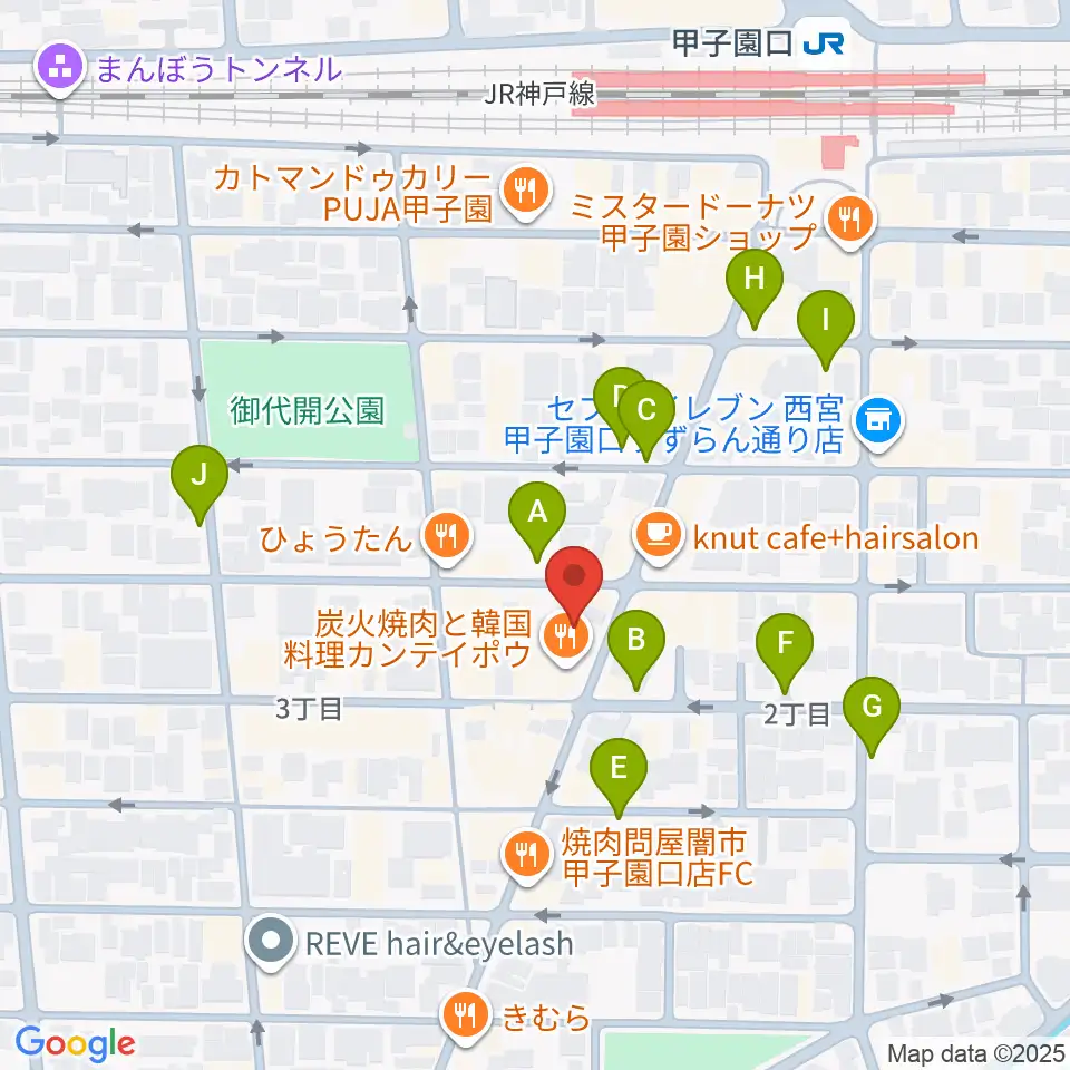 甲子園口アンクルジャム周辺の駐車場・コインパーキング一覧地図