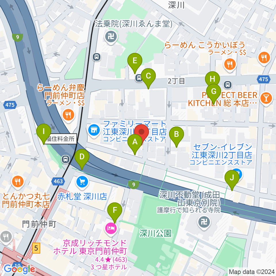 門前仲町シンフォニーサロン周辺の駐車場・コインパーキング一覧地図