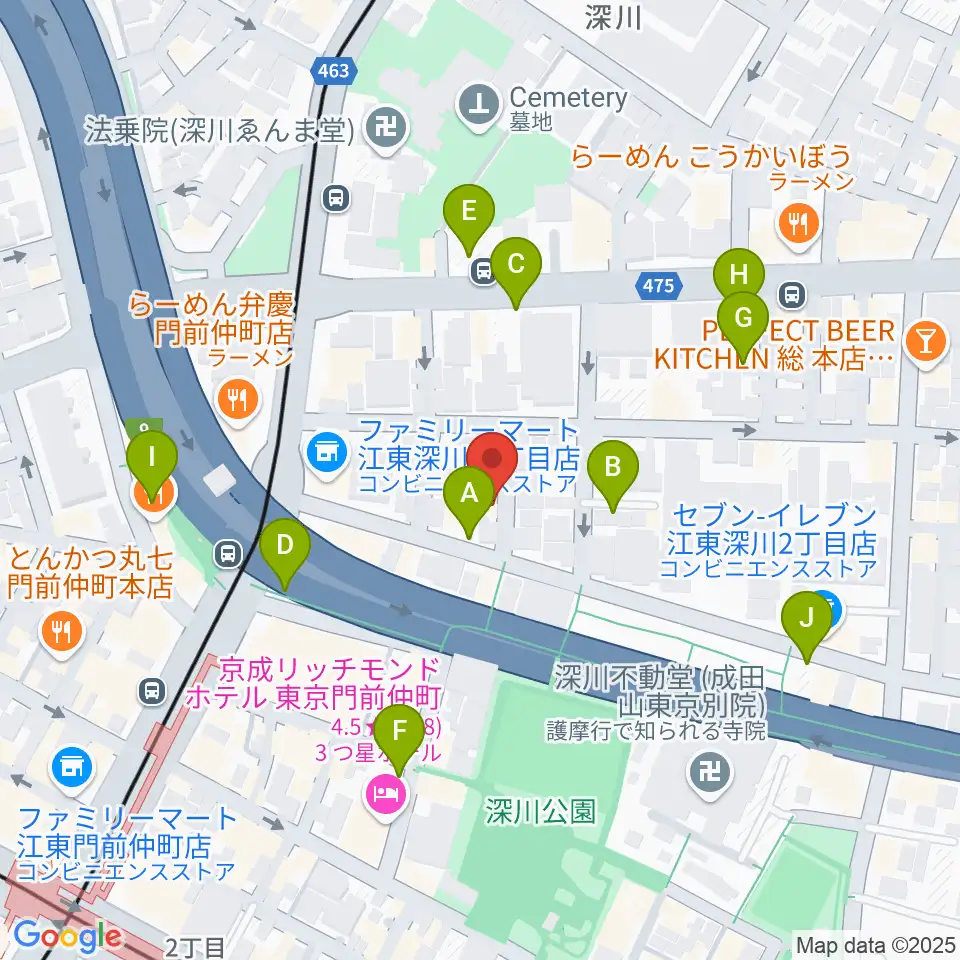 門前仲町シンフォニーサロン周辺の駐車場・コインパーキング一覧地図