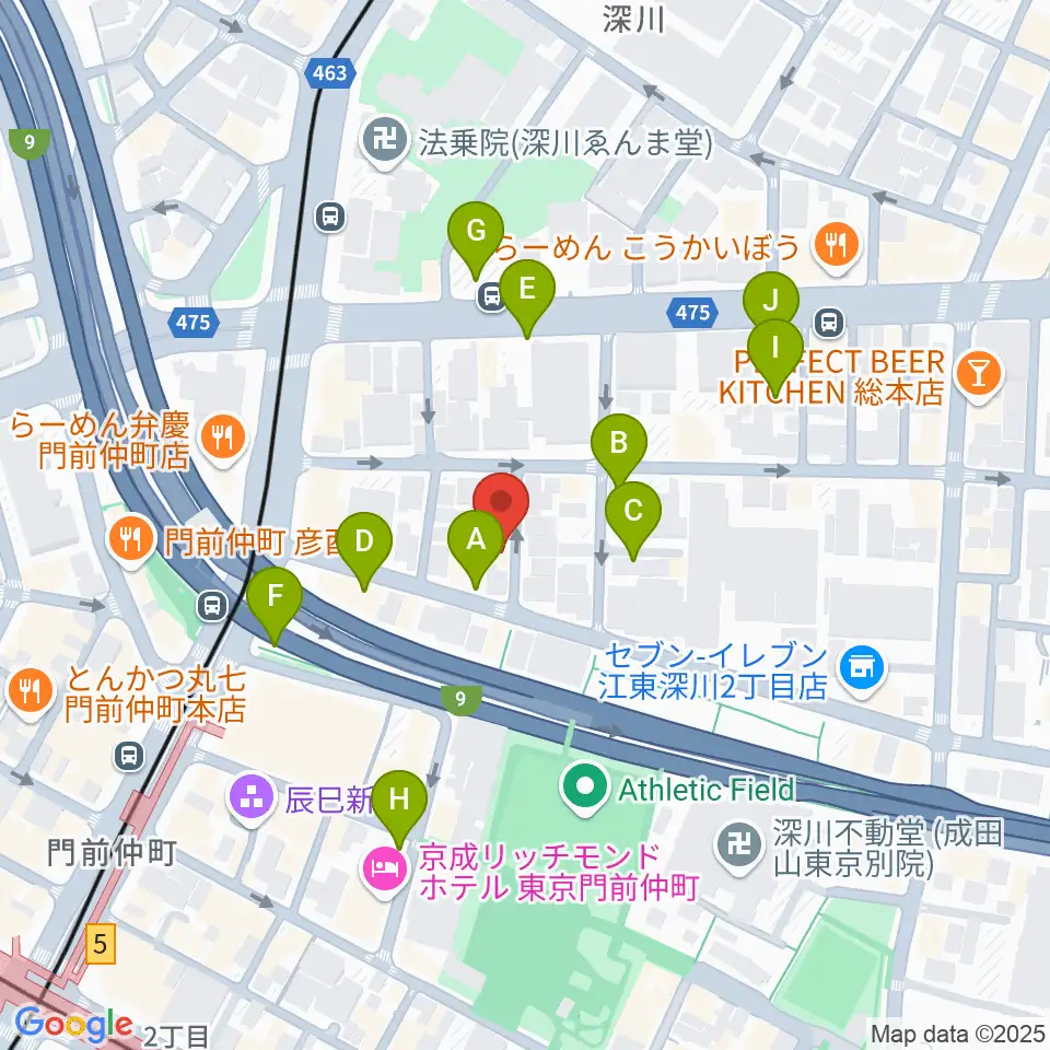 門前仲町シンフォニーサロン周辺の駐車場・コインパーキング一覧地図