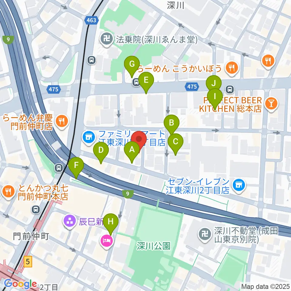 門前仲町シンフォニーサロン周辺の駐車場・コインパーキング一覧地図