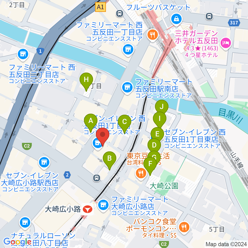 五反田ロッキー周辺の駐車場・コインパーキング一覧地図