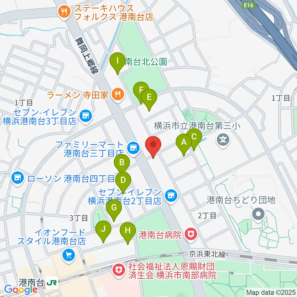新堀ギター音楽院 港南台教室周辺の駐車場・コインパーキング一覧地図