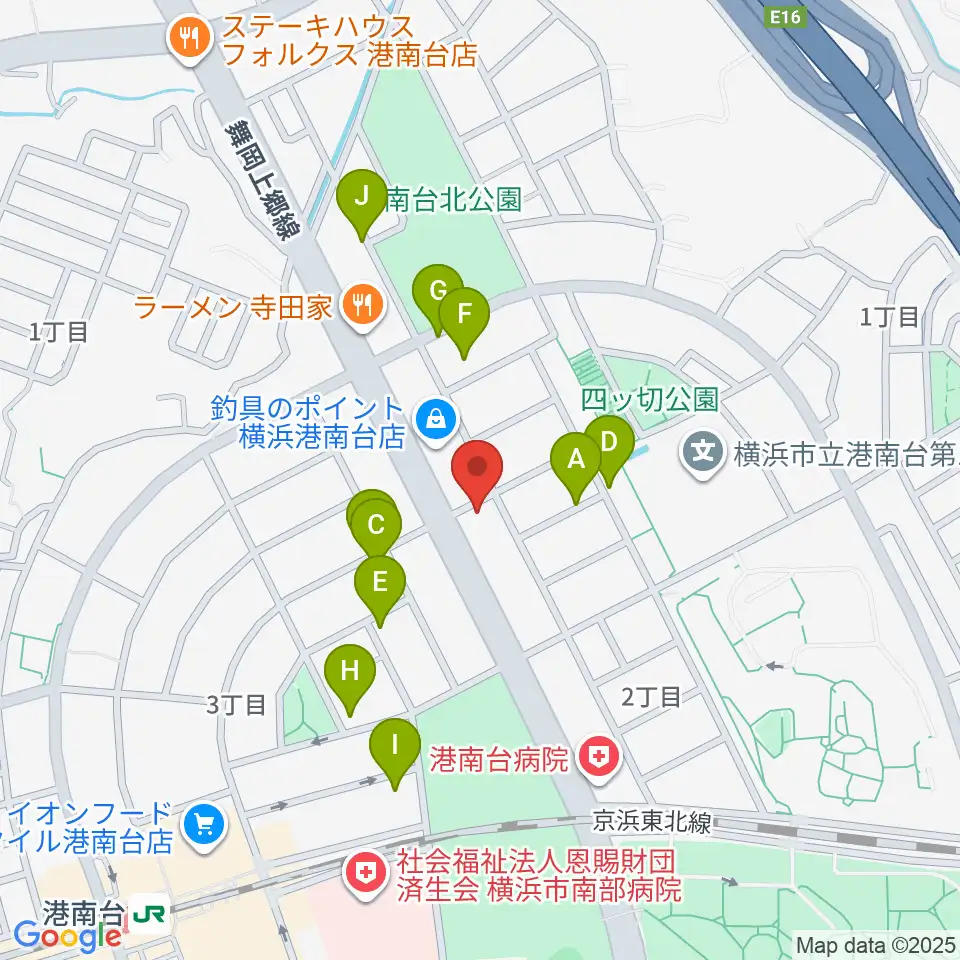 新堀ギター音楽院 港南台教室周辺の駐車場・コインパーキング一覧地図