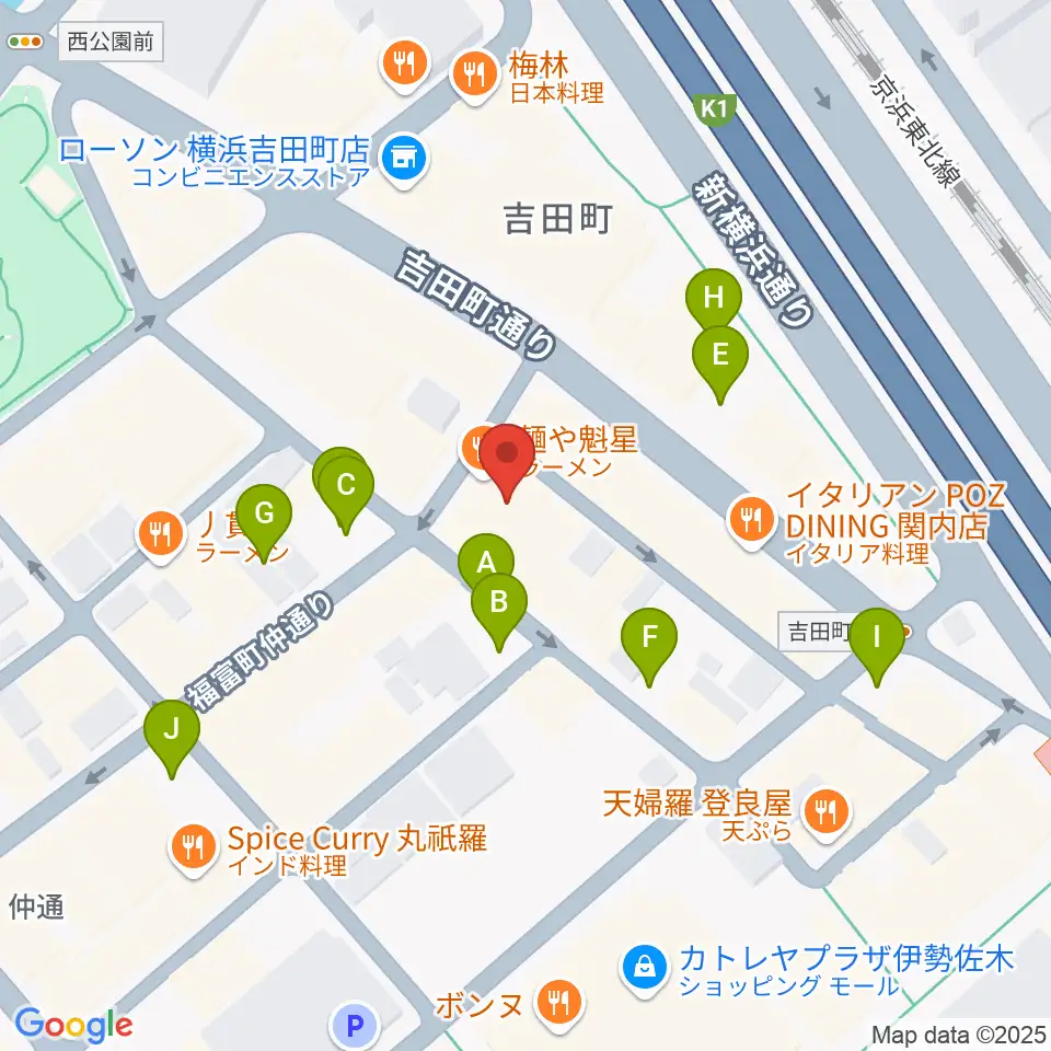 関内リトルジョン周辺の駐車場・コインパーキング一覧地図