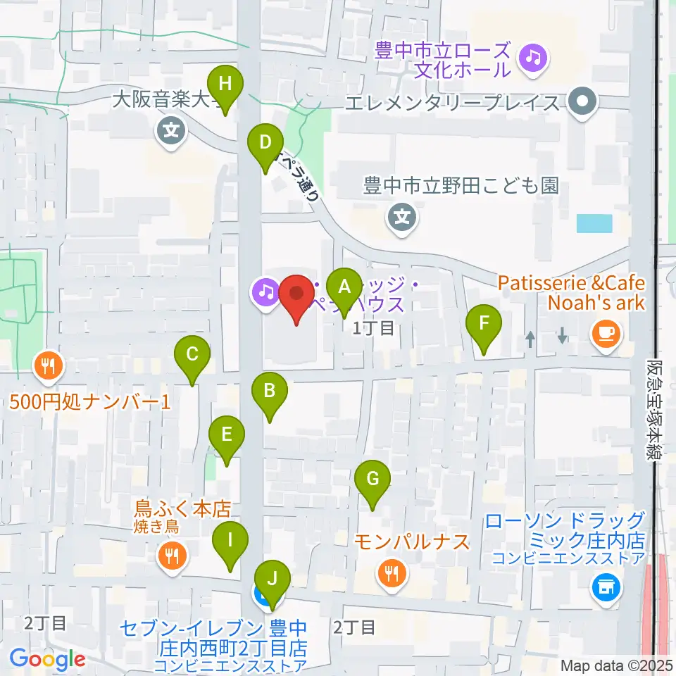 大阪音楽大学 ザ・カレッジ・オペラハウス周辺の駐車場・コインパーキング一覧地図