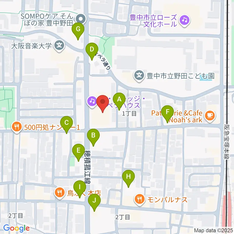 大阪音楽大学 ザ・カレッジ・オペラハウス周辺の駐車場・コインパーキング一覧地図