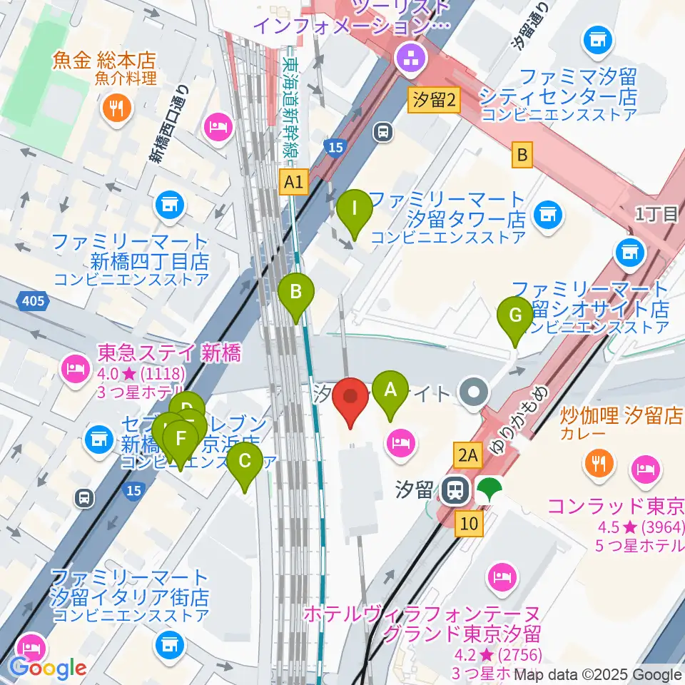 日仏文化協会 汐留ホール周辺の駐車場・コインパーキング一覧地図