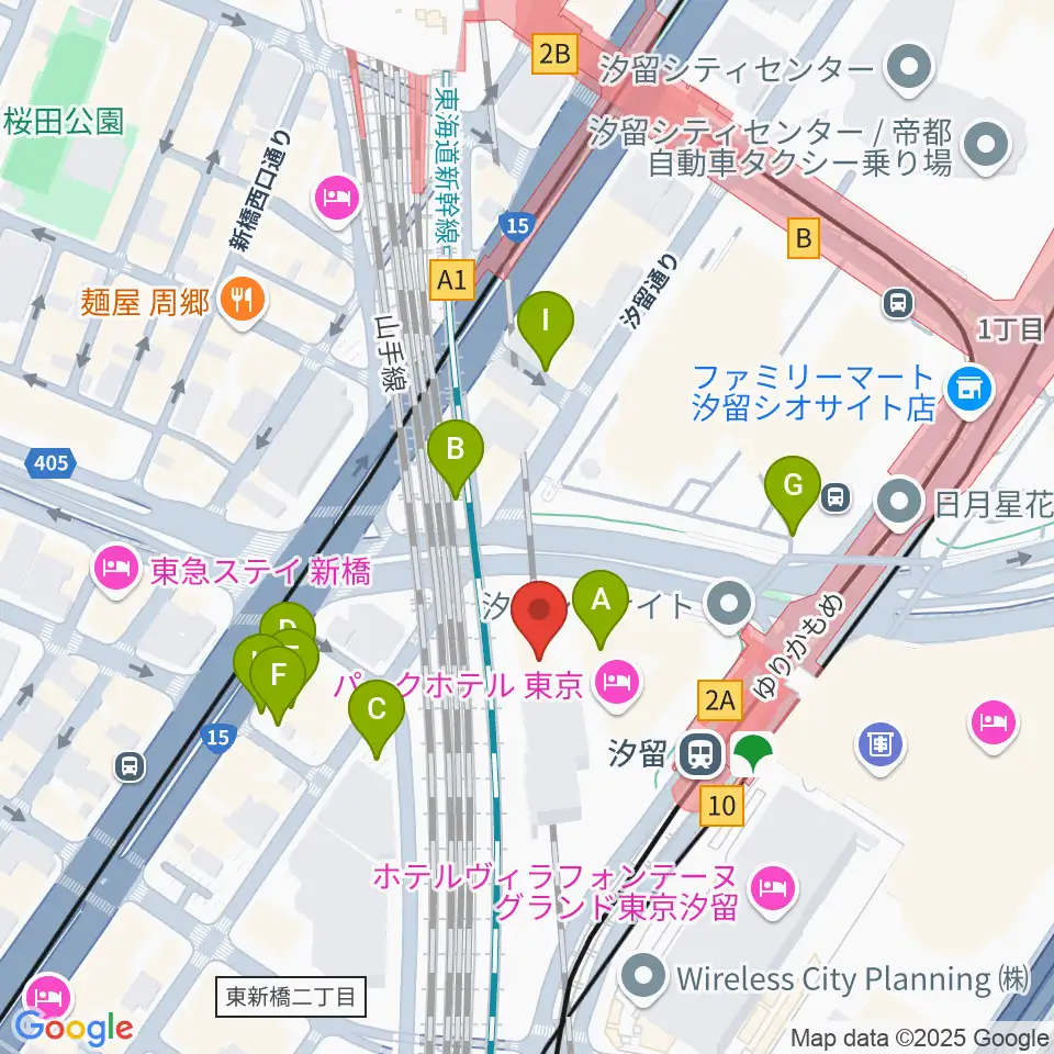 日仏文化協会 汐留ホール周辺の駐車場・コインパーキング一覧地図