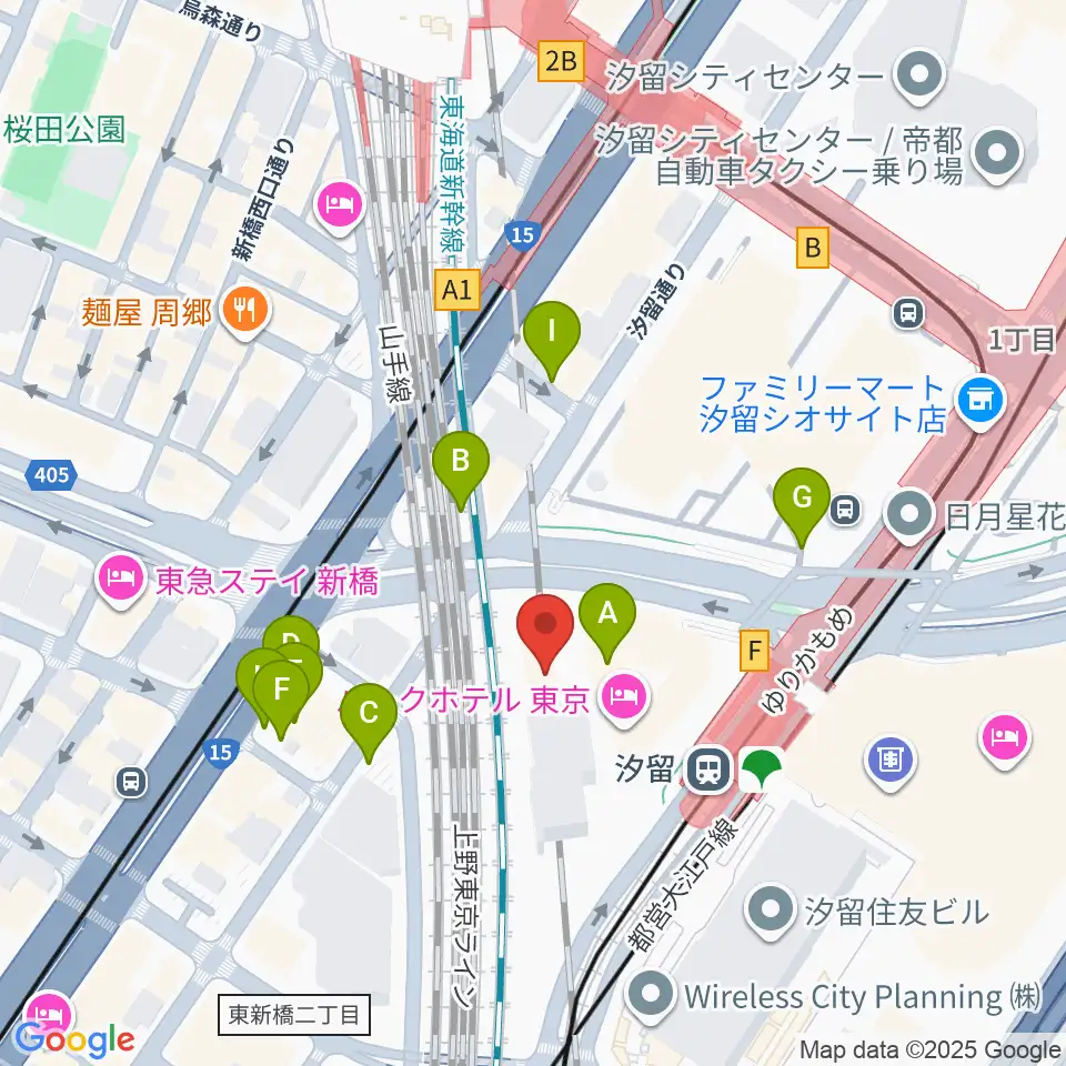 日仏文化協会 汐留ホール周辺の駐車場・コインパーキング一覧地図