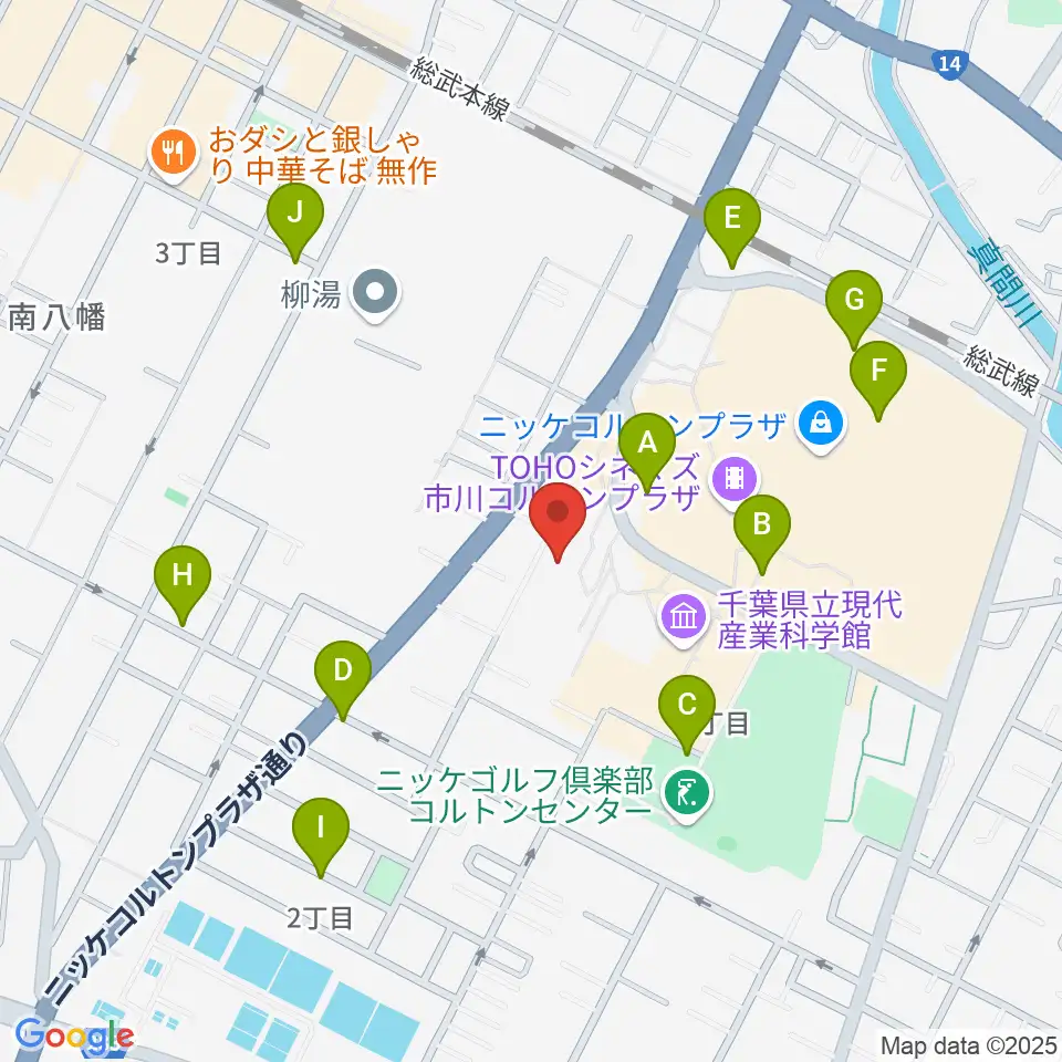 市川市文学ミュージアム周辺の駐車場・コインパーキング一覧地図