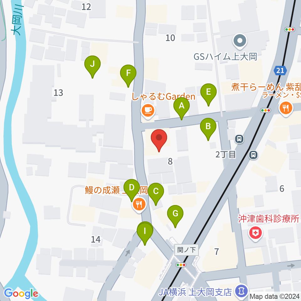 新堀ギター音楽院 上大岡教室周辺の駐車場・コインパーキング一覧地図