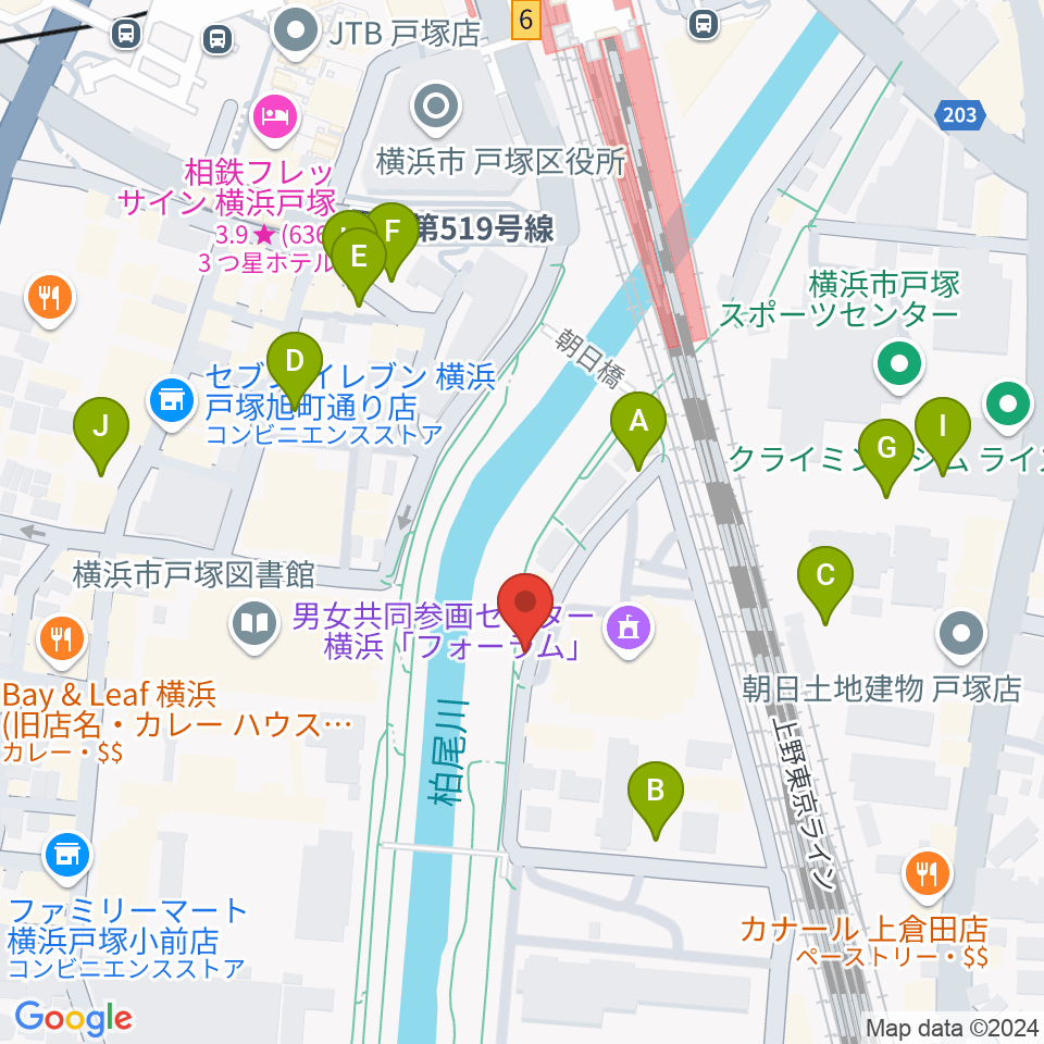 戸塚LOPO周辺の駐車場・コインパーキング一覧地図