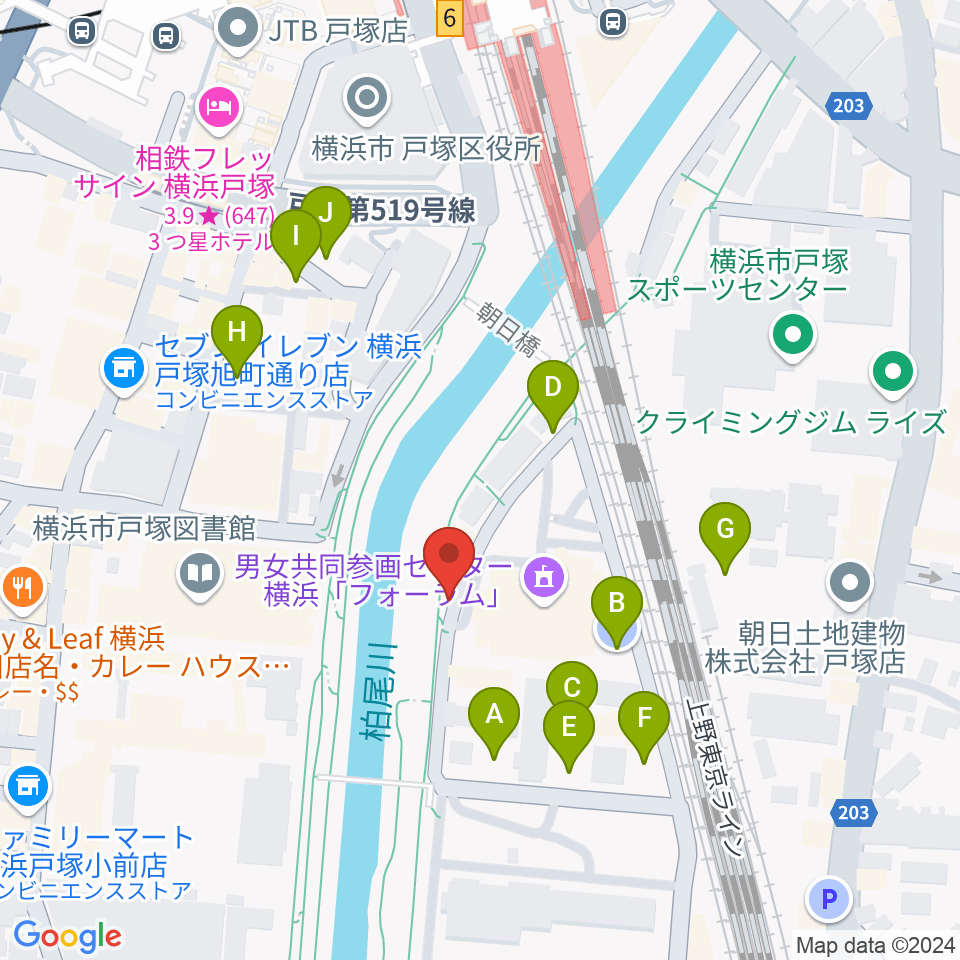 戸塚LOPO周辺の駐車場・コインパーキング一覧地図