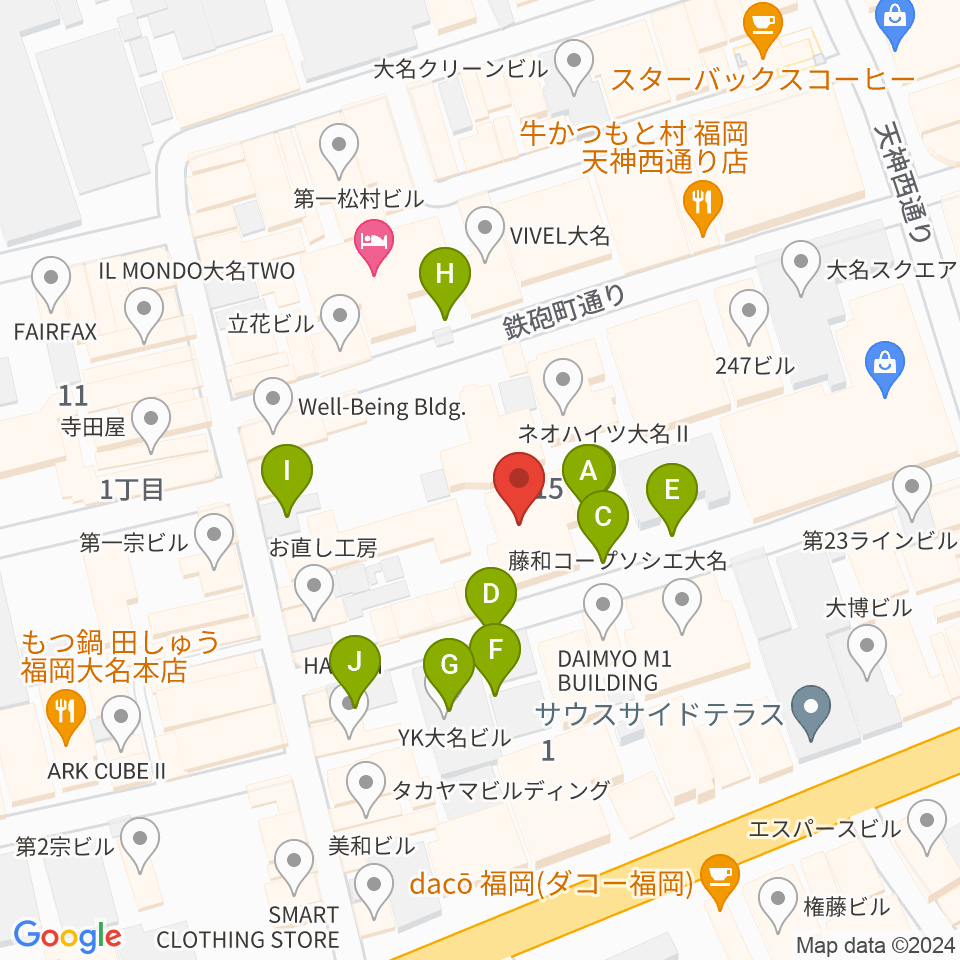 ティエンポ・ホール周辺の駐車場・コインパーキング一覧地図