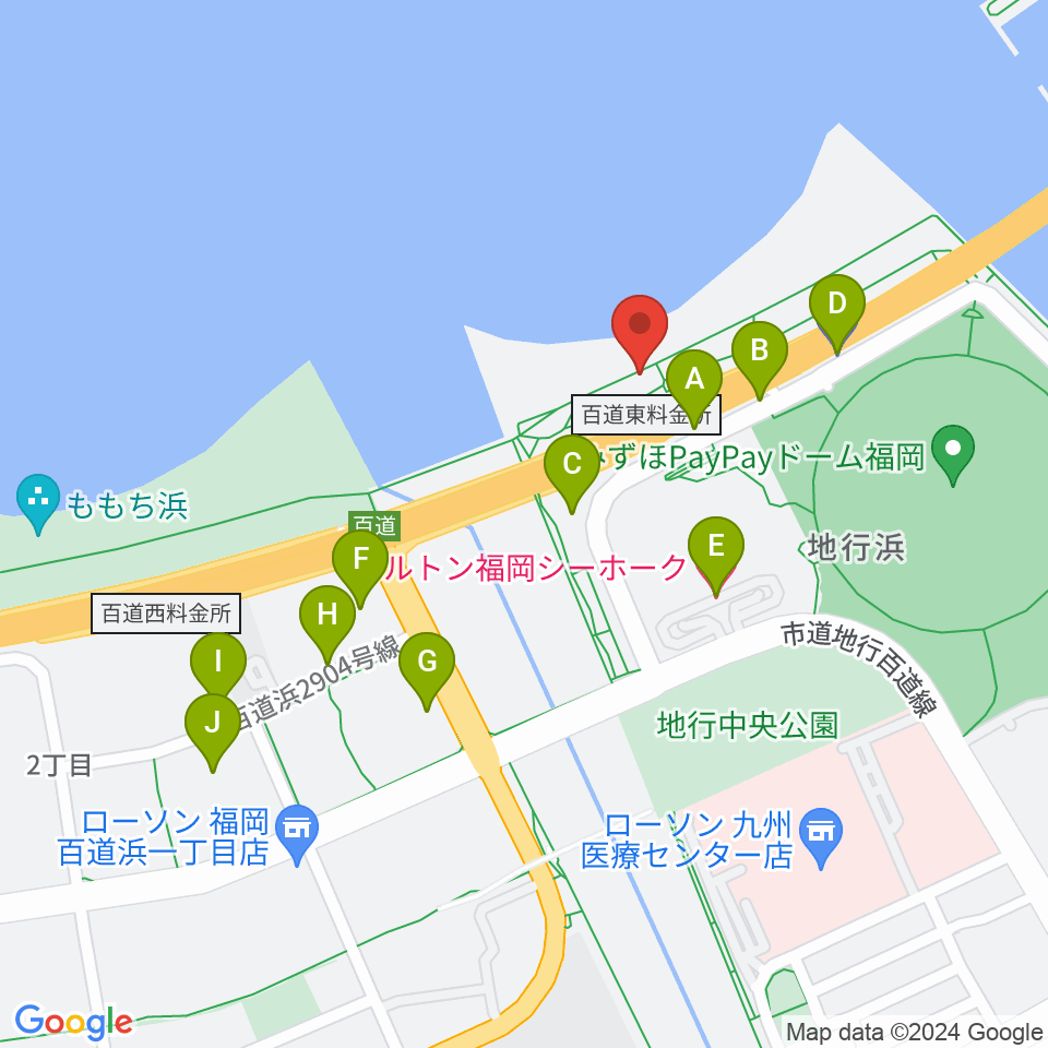 シーサイドももち海浜公園周辺の駐車場・コインパーキング一覧地図