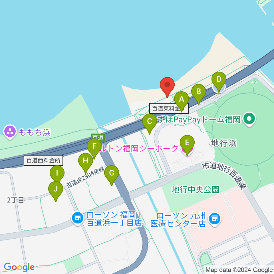 シーサイドももち海浜公園周辺の駐車場・コインパーキング一覧地図