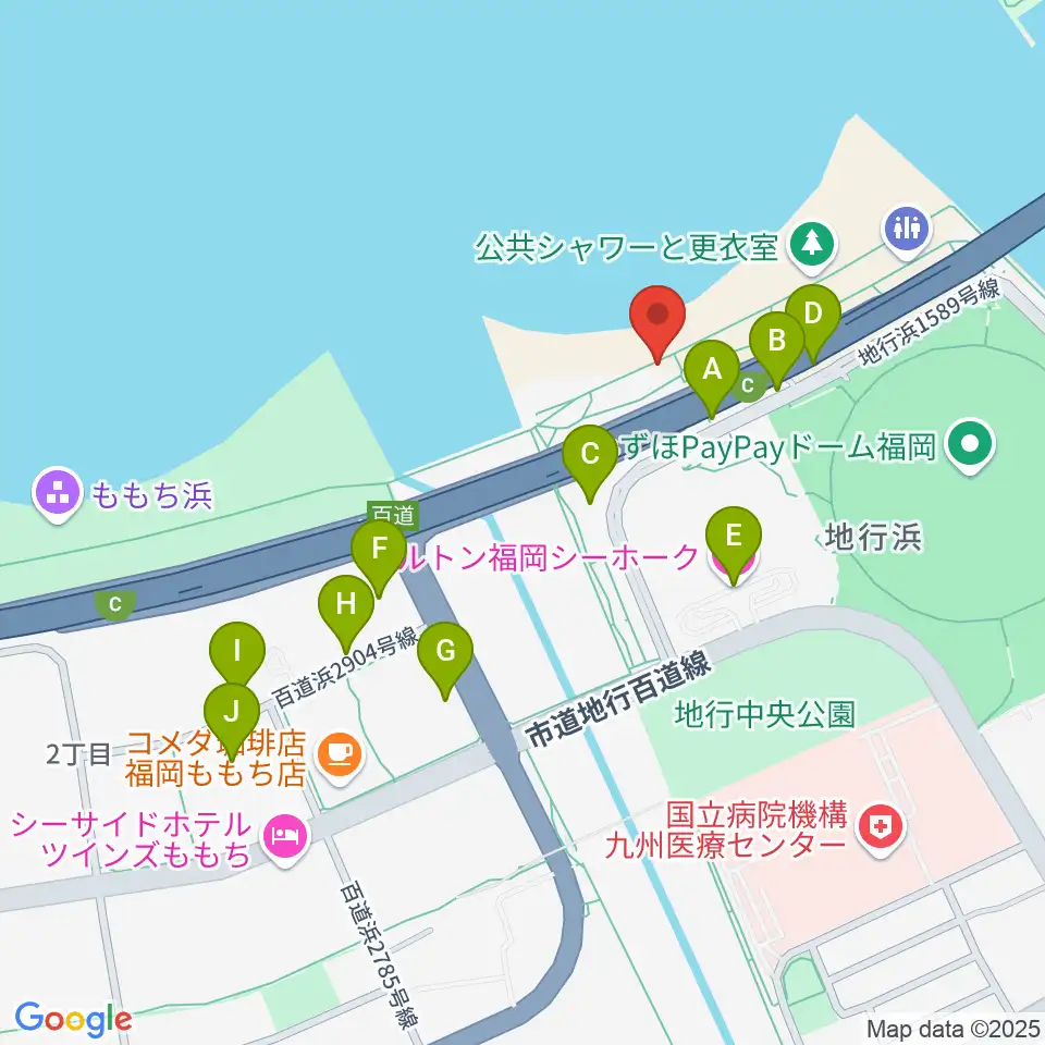 シーサイドももち海浜公園周辺の駐車場・コインパーキング一覧地図