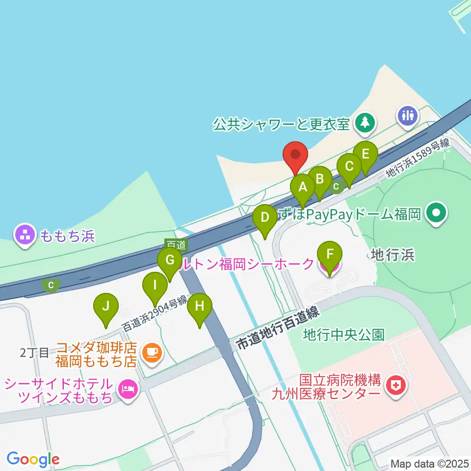 シーサイドももち海浜公園周辺の駐車場・コインパーキング一覧地図