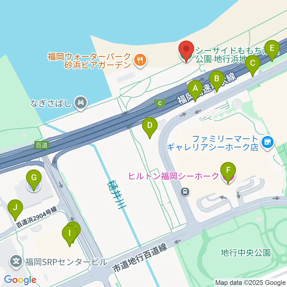 シーサイドももち海浜公園周辺の駐車場・コインパーキング一覧地図