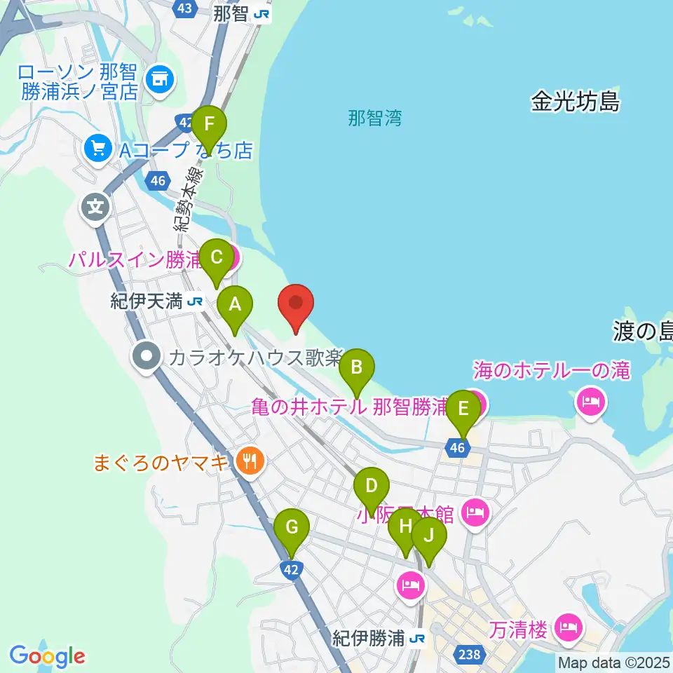 那智勝浦町体育文化会館周辺の駐車場・コインパーキング一覧地図