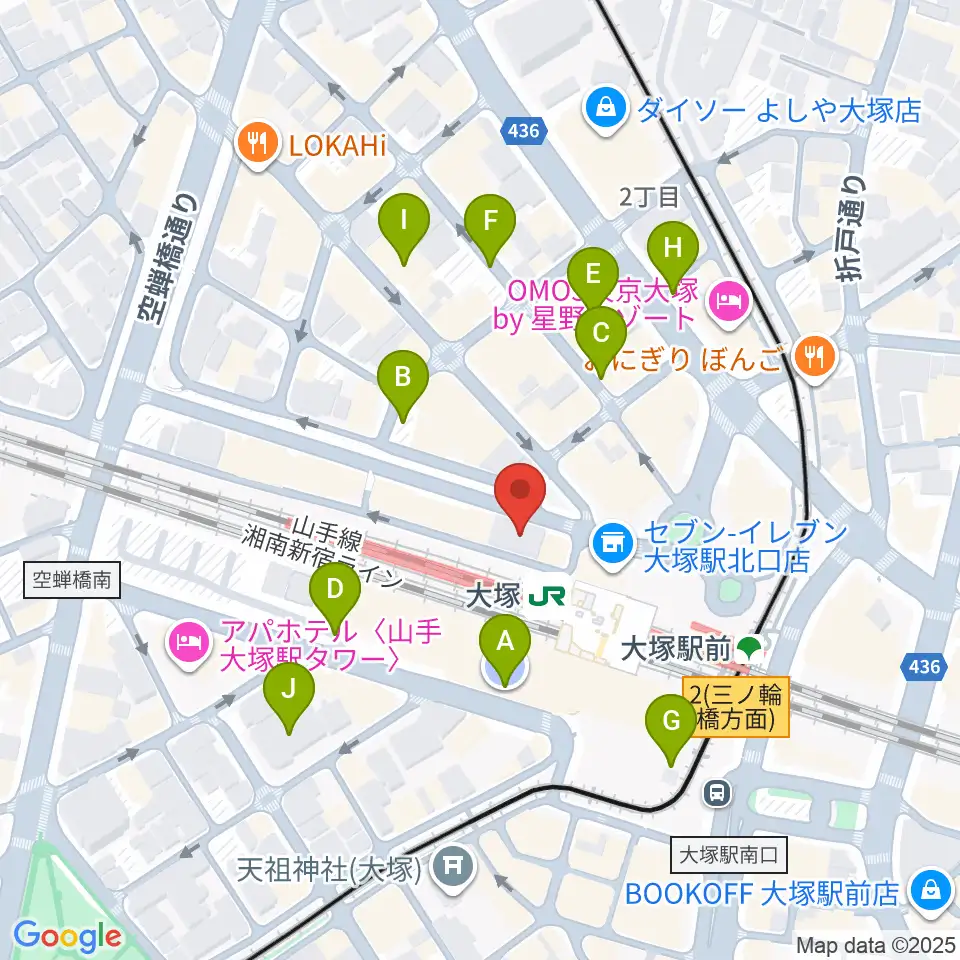 スタジオ音楽館 大塚駅前店周辺の駐車場・コインパーキング一覧地図