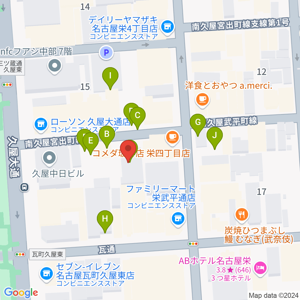 Sakae Base周辺の駐車場・コインパーキング一覧地図