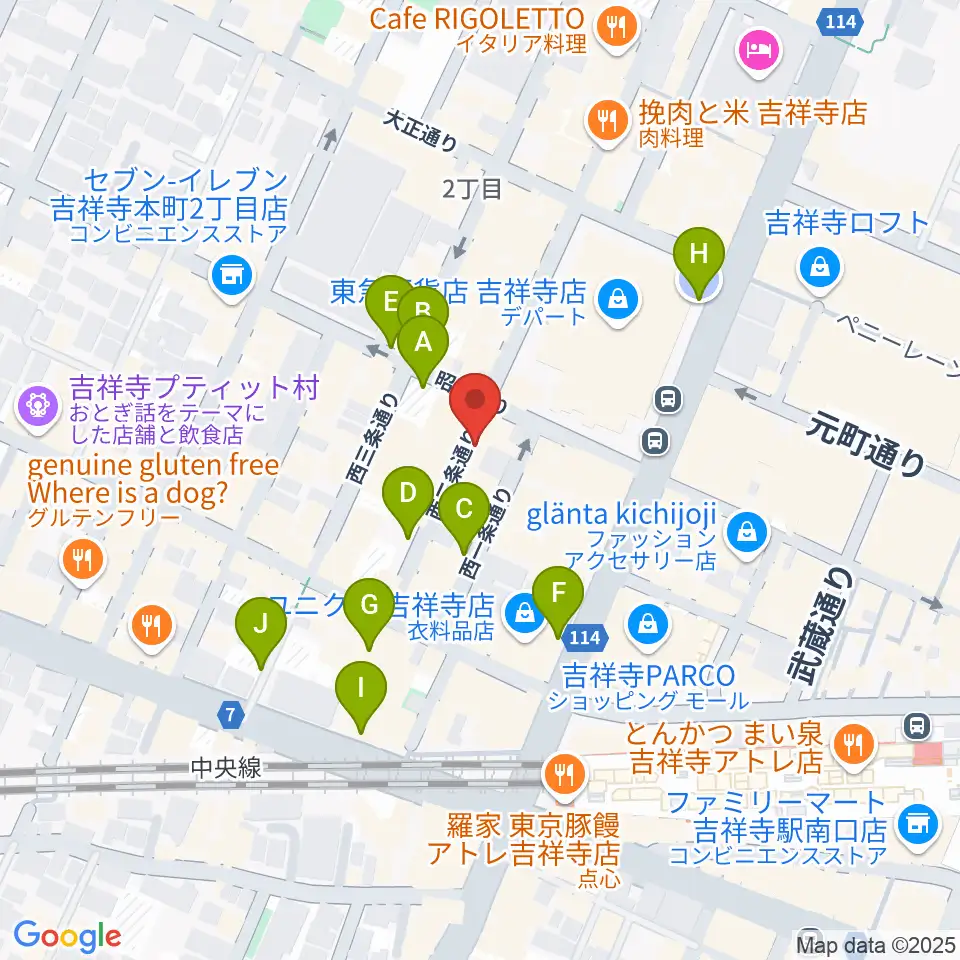 吉祥寺シルバーエレファント周辺の駐車場・コインパーキング一覧地図