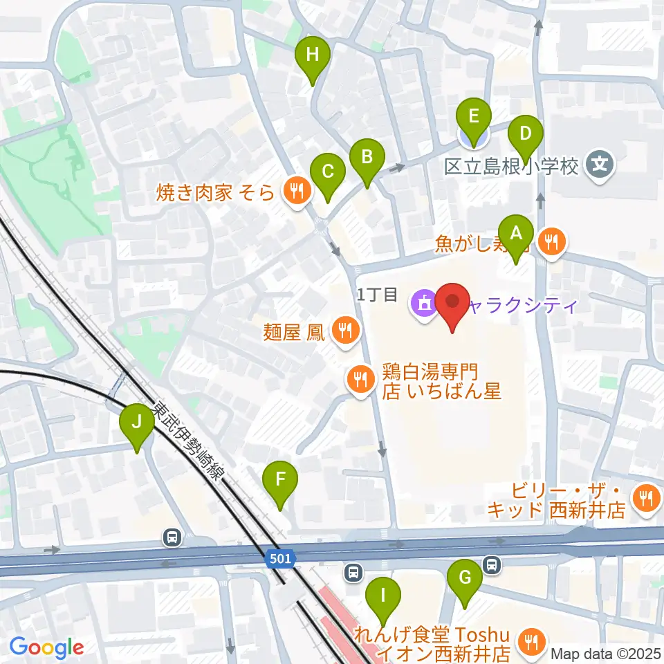 西新井文化ホール周辺の駐車場・コインパーキング一覧地図