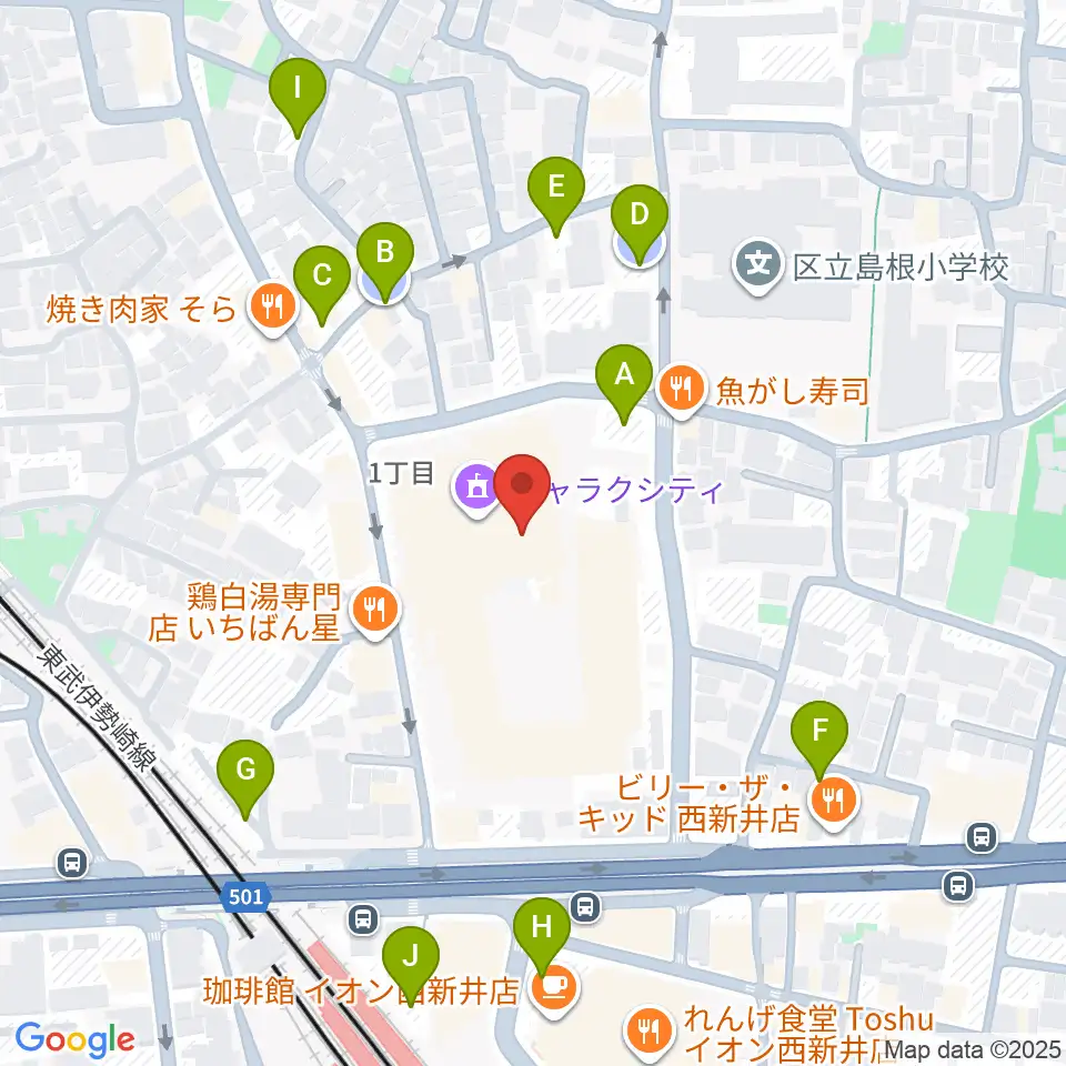 西新井文化ホール周辺の駐車場・コインパーキング一覧地図