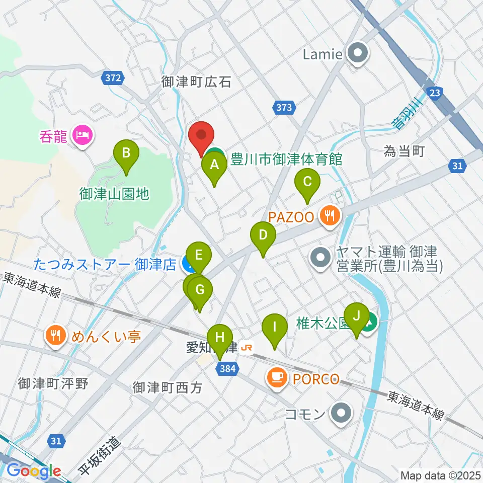 豊川市御津文化会館 ハートフルホール周辺の駐車場・コインパーキング一覧地図