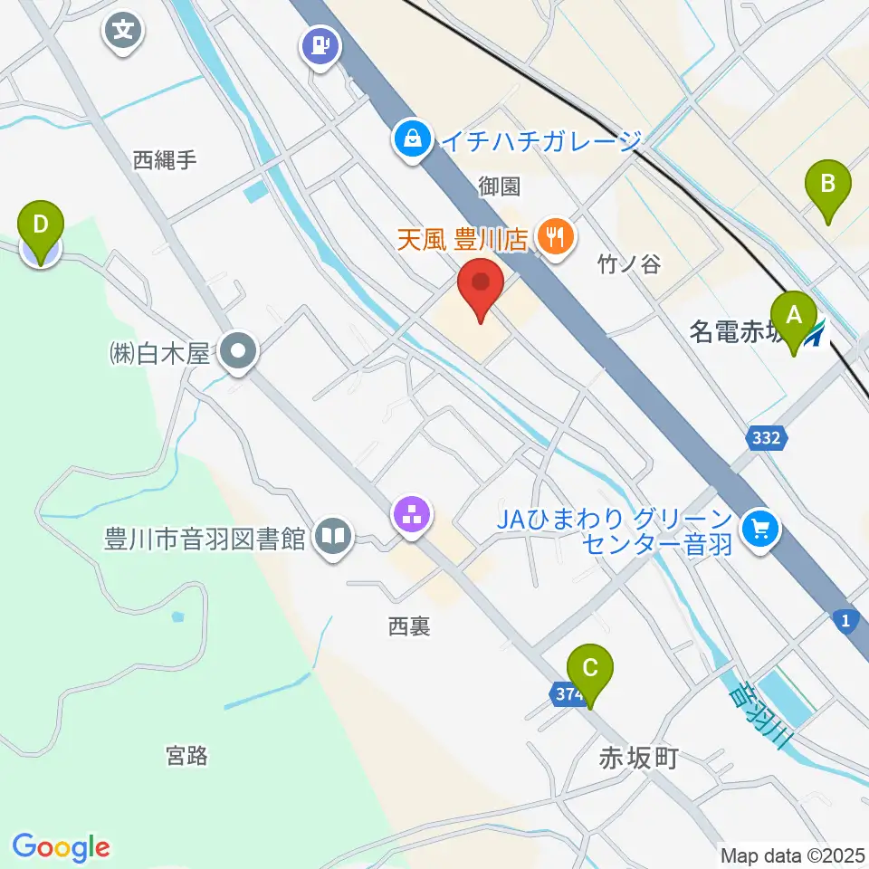 豊川市音羽文化ホール ウィンディアホール周辺の駐車場・コインパーキング一覧地図