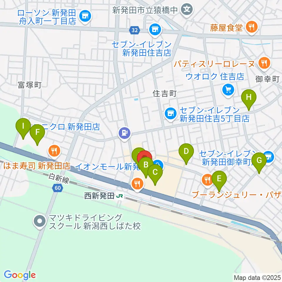 あぽろんイオンモール新発田店周辺の駐車場・コインパーキング一覧地図