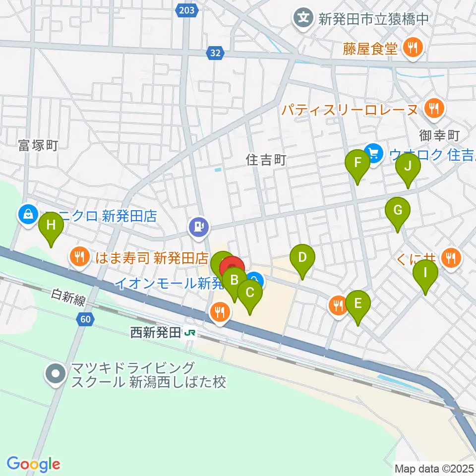 あぽろんイオンモール新発田店周辺の駐車場・コインパーキング一覧地図