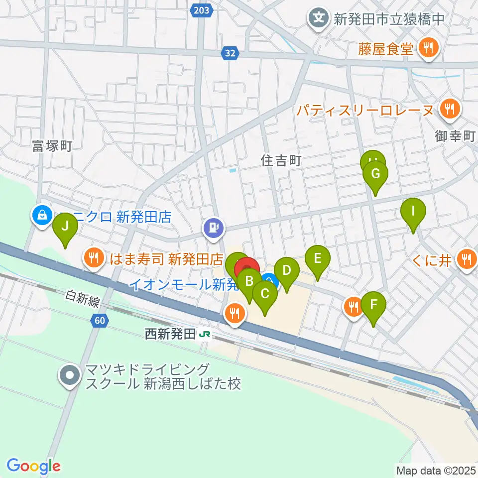あぽろんイオンモール新発田店周辺の駐車場・コインパーキング一覧地図